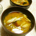 時花菜's cooksnap of when they made 南瓜とみょうがの味噌汁.