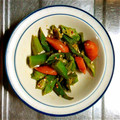 みるくたぬき's cooksnap of when they made ウィンナーとオクラの粒マスタード炒め.
