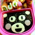 ｸﾏﾋﾟ's cooksnap of when they made キャラ弁 簡単 くまモンおにぎり.