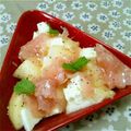 70cafe's cooksnap of when they made 桃モッツァレラ.