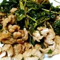crystaI's cooksnap of when they made モロヘイヤと豚肉の塩麹炒め.