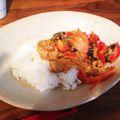 hopy's cooksnap of when they made トマトとなすのカレーマヨネーズソテー.