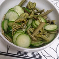 hozunyam's cooksnap of when they made きゅうりとこごみの酢の物.