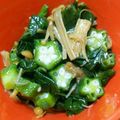 ひなみはる's cooksnap of when they made モロヘイヤとオクラのお浸し.