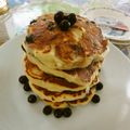 ハナ吉*'s cooksnap of when they made フワフワしっとり！ブルーベリーパンケーキ.