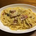 栗はりねずみ's cooksnap of when they made 豆乳と片栗粉のカルボナーラ.
