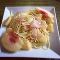 Maitti's cooksnap of when they made 桃と生ハムの冷たいパスタ.