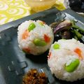 Snow＊Love's cooksnap of when they made 枝豆と塩トマトのおにぎり。混ぜご飯でも。.