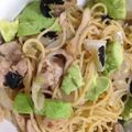 tomocorn's cooksnap of when they made めんつゆで♬きのこアボカドパスタ.