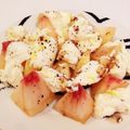 tarakyu's cooksnap of when they made バルサミコで作る！桃モッツァレラ！.