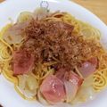 και's cooksnap of when they made 玉葱とベーコンのスパゲティ.