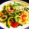 なお＊さらとこあめ's cooksnap of when they made ゴーヤのアンチョビガーリックパスタ♡.