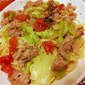 ohanap's cooksnap of when they made レモン風味の豚トマトきゃべつパスタ.