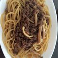 増田のしずえ's cooksnap of when they made 牛ひき肉ときのこの和風パスタ.