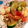 しゅうゆうけいはる母's cooksnap of when they made とうふ・とまと・きゅうりの胡麻ドレサラダ.