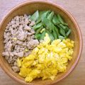 ゆいこ２１００'s cooksnap of when they made フワフワ卵と豆腐そぼろの2色丼.