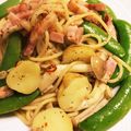 bari1tanto's cooksnap of when they made スナップエンドウとベーコンのパスタ.