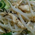 きゃおきゃお2's cooksnap of when they made もやしときゅうり、ささみの中華ナムル.