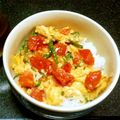 2pickar's cooksnap of when they made ランチに✿トマト・卵・ピーマンどんぶり♪.