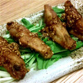 ジュペニ's cooksnap of when they made 手羽中の唐揚げ甘辛ごまダレ.