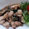 青チャーミー's cooksnap of when they made モロヘイヤと鶏肉の炒めもの.