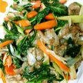 月とUSAGI's cooksnap of when they made 簡単☆モロヘイヤと豚肉の中華炒め.