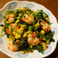 フレンチクローバー's cooksnap of when they made ほうれん草とエビのソテー.