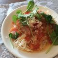 kaedenatsu's cooksnap of when they made レンジde冷製トマトソースそうめん.