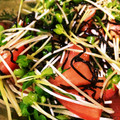 maxluke's cooksnap of when they made かいわれトマト茗荷の塩昆布和え.