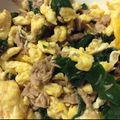 ヒロハチ's cooksnap of when they made つるむらさき＆卵＆ツナのポン酢和え.