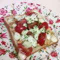 龍青空ママ's cooksnap of when they made ひよこ豆とトマトのスイートチリトースト.