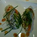 kuragenoie's cooksnap of when they made サーモンと水菜の生春巻き.