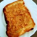 eiyoushi's cooksnap of when they made ピーナツハニ～バターのトースト♡.