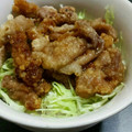 kasumi♡105's cooksnap of when they made 豚こま竜田揚げ丼、タレつき♪.