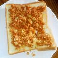 うさうさまろん's cooksnap of when they made 揚げ玉で☆きな粉クランブル風？トースト.