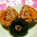 あつどん's cooksnap of when they made 坊ちゃんカボチャの肉詰め和風あんかけ.