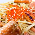 ぺぎ子's cooksnap of when they made 大葉香るサーモンとイクラのスパゲッティ.