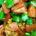 gemkaachan's cooksnap of when they made オクラとトマトでちゃちゃっと夏の１品.