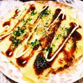salu☆'s cooksnap of when they made ＊たこ焼き粉で作ったライスお好み焼き＊.