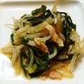 莉彩パパ's cooksnap of when they made もやしとニラのナムル♪ベーコンもプラス！.
