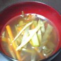 ごりあちゃん's cooksnap of when they made 水菜とごぼうの簡単シャキシャキ野菜スープ.
