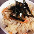 くまうし's cooksnap of when they made ヘルシー☆きのことレンコンの炊き込み御飯.