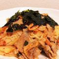 はらピーナッツ's cooksnap of when they made ナンプラーで豚キムチそうめんチャンプルー.
