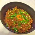 でんせつ's cooksnap of when they made また食べたくなる！「鶏そぼろで月見丼」.