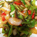 プリッツのん's cooksnap of when they made ピーマンと玉ねぎの★焼肉のたれ炒め★.