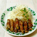 のぶクロ's cooksnap of when they made ゴーヤの肉巻き照り焼き風味.