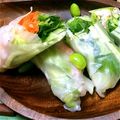 Harnyan's cooksnap of when they made 春色生春巻き和風すりごまソース.