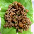 sorairo78's cooksnap of when they made サンチュで！レタスで！挽き肉納豆包み♪.