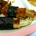 bon10's cooksnap of when they made 爪楊枝不要！のり巻きえのきベーコン.