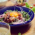 マーノkitchen's cooksnap of when they made 塩麹ＤＥとろ～り卵が美味☆マグロのユッケ.
